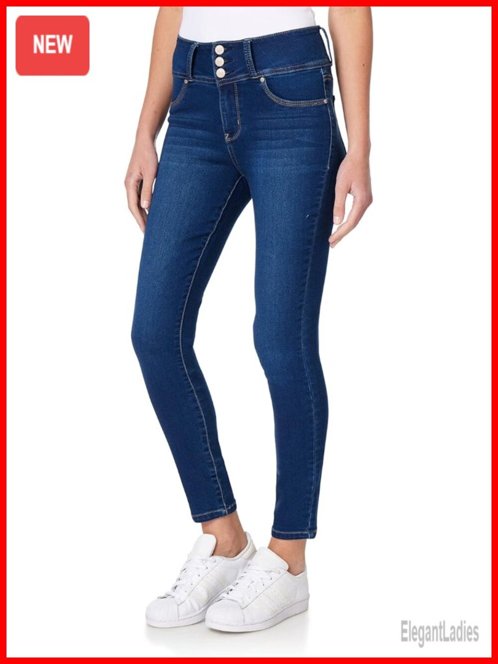 High-Rise Skinny Jeans with Power Stretch Waistband